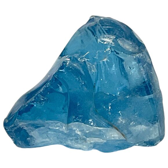 Satin Blue Translucent Art Glass Cullet Glowing Manganese Slag Glass #4GX276 - Picture 6 of 7